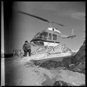 Cover image of Jim Davies landing on top Sulphur Mt. Feb 6th 76